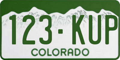CO license plate 123KUP