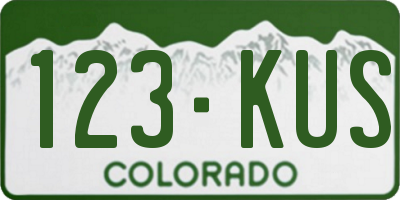 CO license plate 123KUS