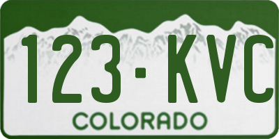 CO license plate 123KVC