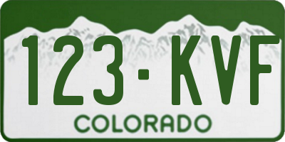 CO license plate 123KVF