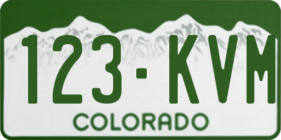 CO license plate 123KVM