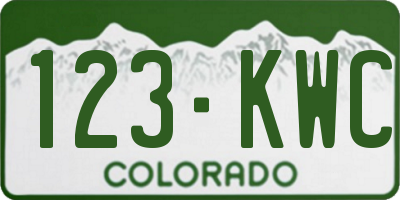 CO license plate 123KWC
