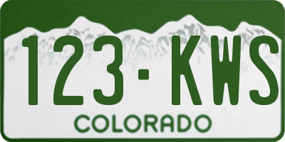 CO license plate 123KWS