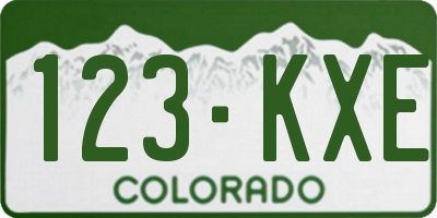 CO license plate 123KXE