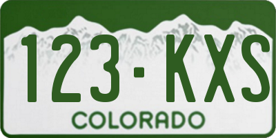 CO license plate 123KXS