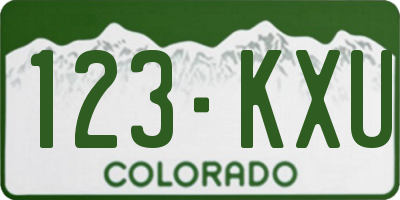 CO license plate 123KXU