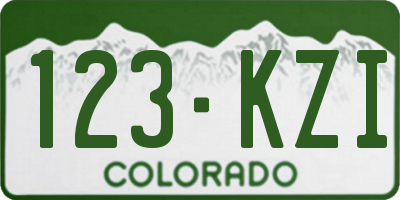 CO license plate 123KZI