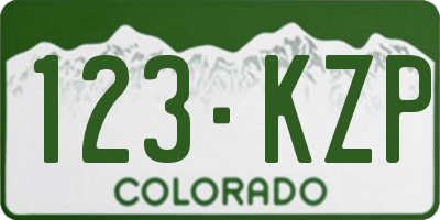 CO license plate 123KZP