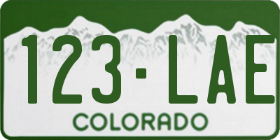 CO license plate 123LAE