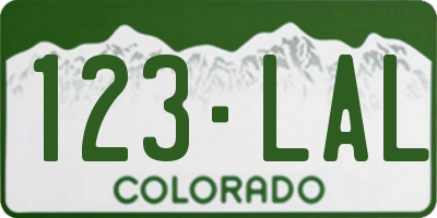 CO license plate 123LAL