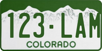 CO license plate 123LAM