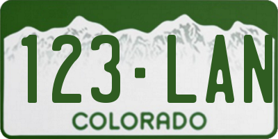 CO license plate 123LAN
