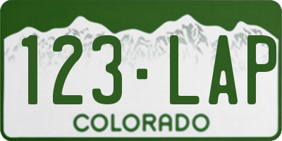 CO license plate 123LAP