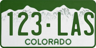 CO license plate 123LAS