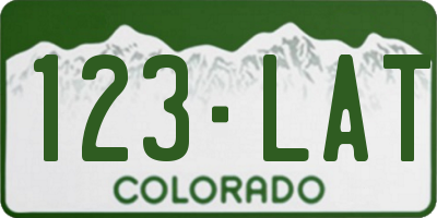 CO license plate 123LAT