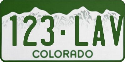 CO license plate 123LAV