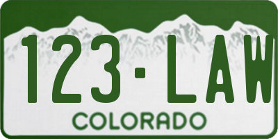 CO license plate 123LAW