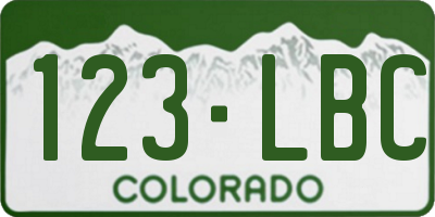 CO license plate 123LBC