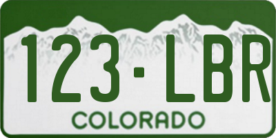 CO license plate 123LBR