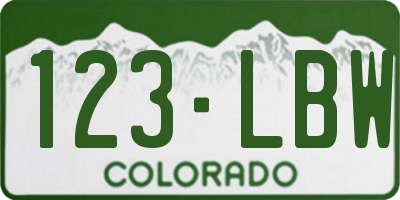 CO license plate 123LBW