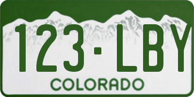 CO license plate 123LBY