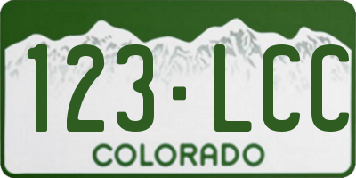 CO license plate 123LCC