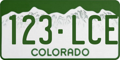 CO license plate 123LCE