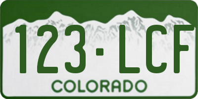 CO license plate 123LCF