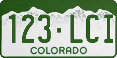 CO license plate 123LCI