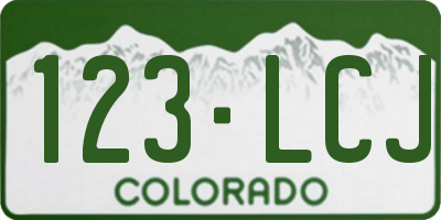 CO license plate 123LCJ