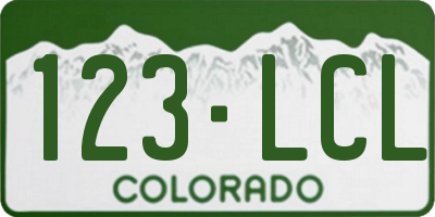 CO license plate 123LCL