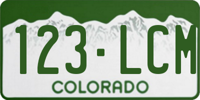 CO license plate 123LCM