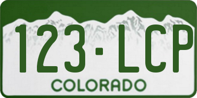 CO license plate 123LCP