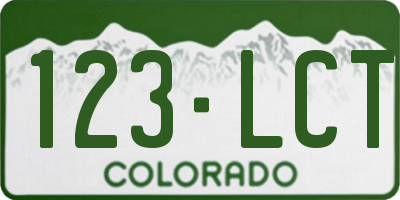 CO license plate 123LCT