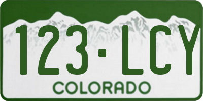 CO license plate 123LCY