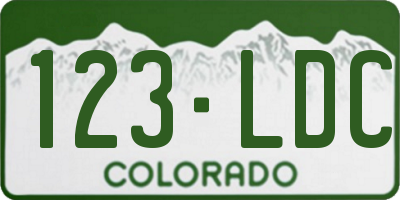 CO license plate 123LDC
