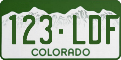 CO license plate 123LDF
