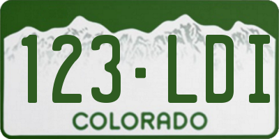 CO license plate 123LDI