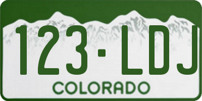 CO license plate 123LDJ