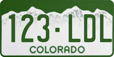 CO license plate 123LDL