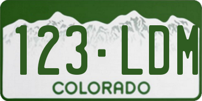 CO license plate 123LDM