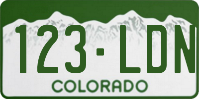 CO license plate 123LDN