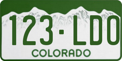 CO license plate 123LDO