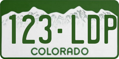CO license plate 123LDP