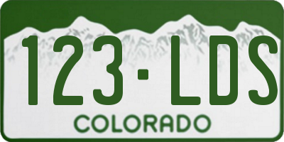 CO license plate 123LDS