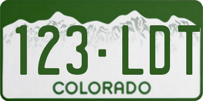 CO license plate 123LDT