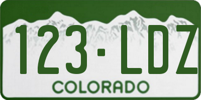 CO license plate 123LDZ