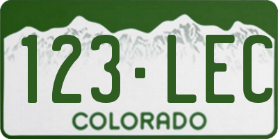 CO license plate 123LEC