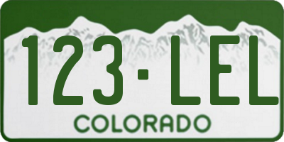 CO license plate 123LEL