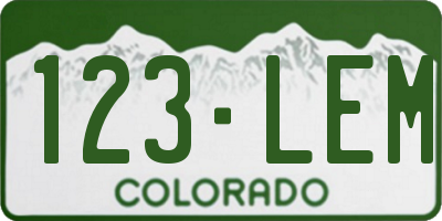 CO license plate 123LEM